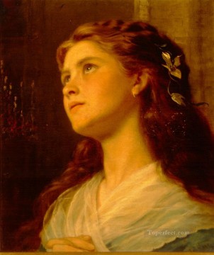  Girl Oil Painting - Portrait Of Young Girl genre Sophie Gengembre Anderson
